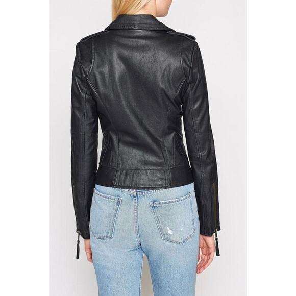 Joie Ailey Leather Moto Jacket in Sergeant Blue - Picture 14 of 16